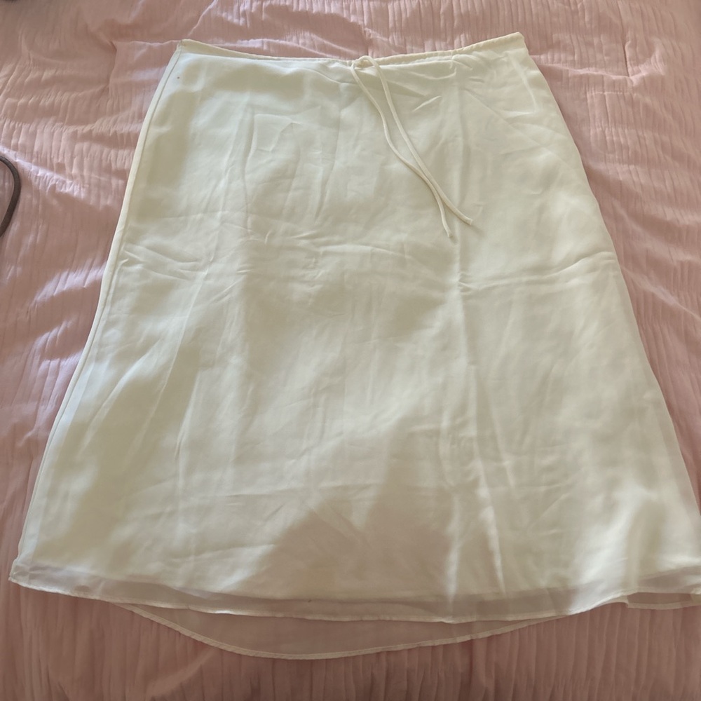 Princess Polly Cream High-Low A-Line Skirt